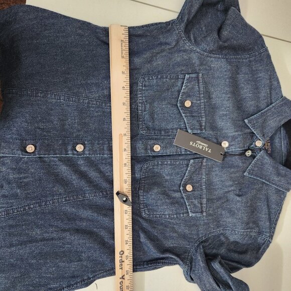 Talbots Denim Shirt Womens Medium Blue Long Sleeve Button Down Western Classic - Picture 12 of 14